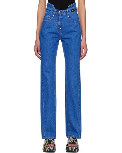 Pushbutton Bustier Jeans - Blue