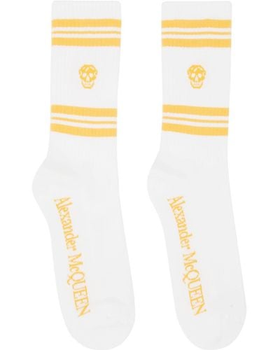 Alexander McQueen Stripe Skull Socks - Yellow
