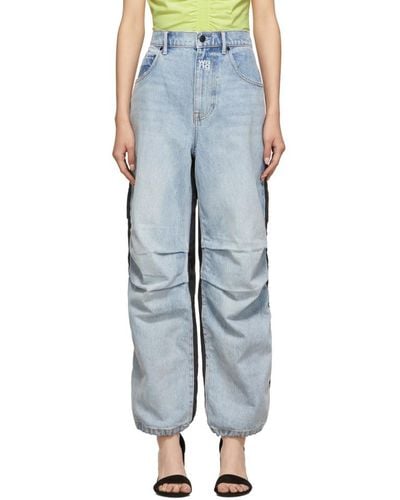 Alexander Wang Blue And Black Pack Mix Hybrid Jeans