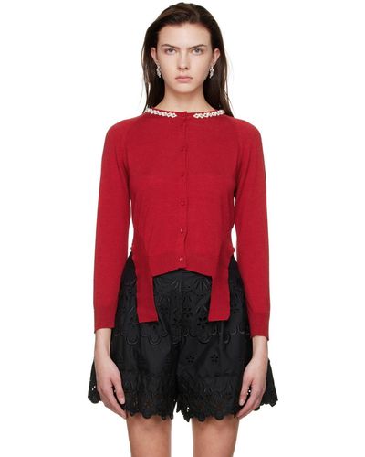 Simone Rocha Cardigan rouge en laine