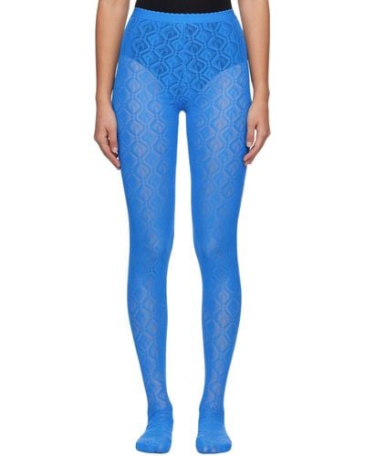 Marine Serre Ssense Exclusive Blue Moon Diamant Tights