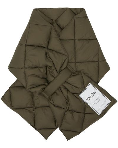 Taion Quilted Down Scarf - Green
