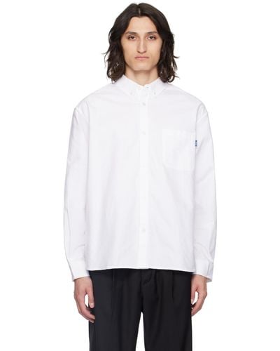 AWAKE NY Embroidered Long Sleeve Shirt - White