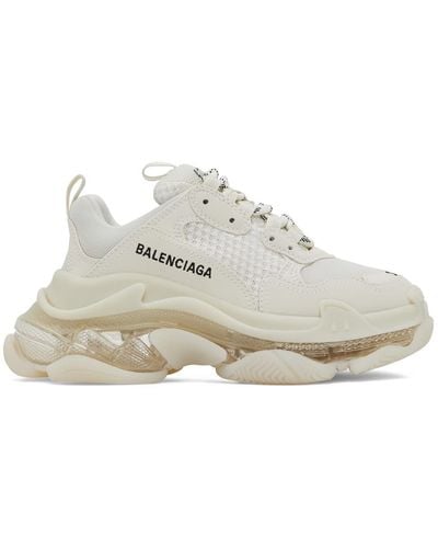 Balenciaga オフホワイト Clear Sole Triple S スニーカー - ブラウン