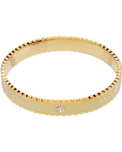 Marc Jacobs Gold & White 'the Medallion' Cuff Bracelet - Metallic