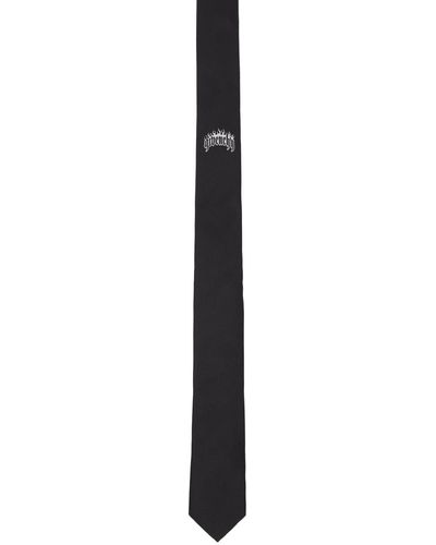 Givenchy Cravate noire à image à logo en tissu jacquard