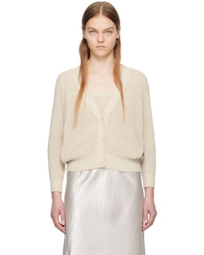 Max Mara Tenore Tank Top & Cardigan Set - Natural