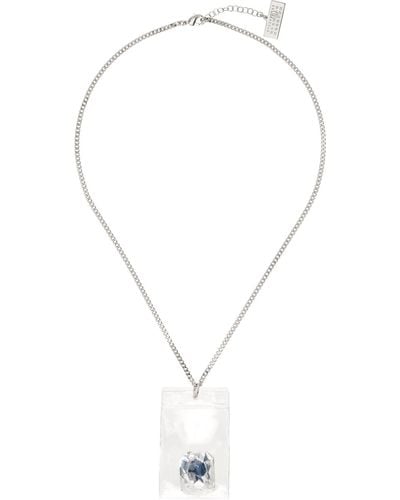 MM6 by Maison Martin Margiela Silver Stone In Plastic Bag Necklace - Multicolour