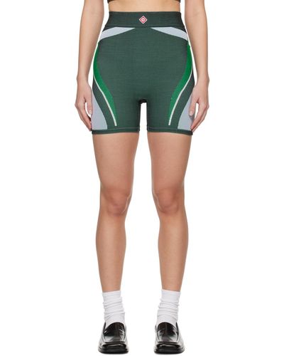 Casablancabrand Short de sport vert à écusson à logo