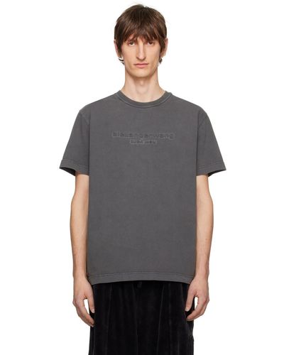 Alexander Wang T-shirt gris à image à logo gaufrée - Noir