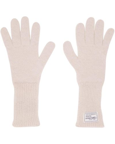 Raf Simons Pink Brushed Gloves - White