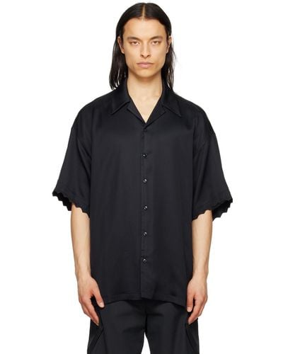 Cornerstone Scalloped Shirt - Black