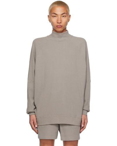 Calvin Klein Grey Dropped Shoulders Turtleneck - Multicolour