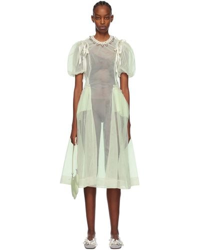 Simone Rocha Green Bite Midi Dress - Black