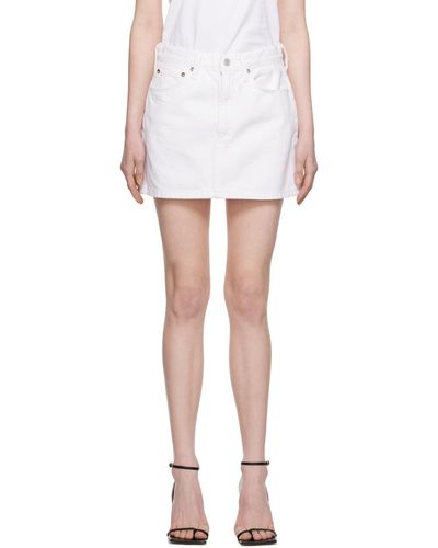 Agolde White Liv Denim Miniskirt