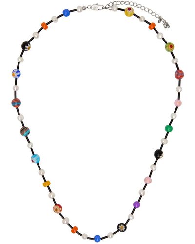 Adererror Black Beaded Necklace - Metallic
