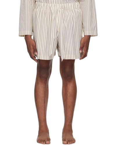 Tekla Off- Drawstring Pajama Shorts - Natural
