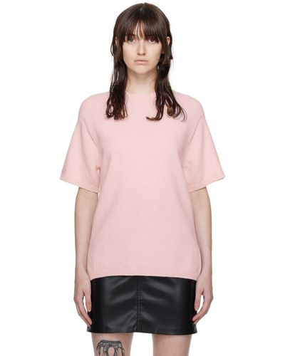 Nanushka Pink Short Sleeve Sweater