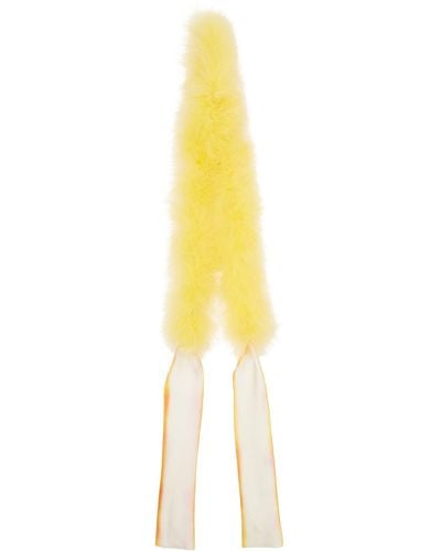 Anna Sui Écharpe jaune à plumes marabou - Noir