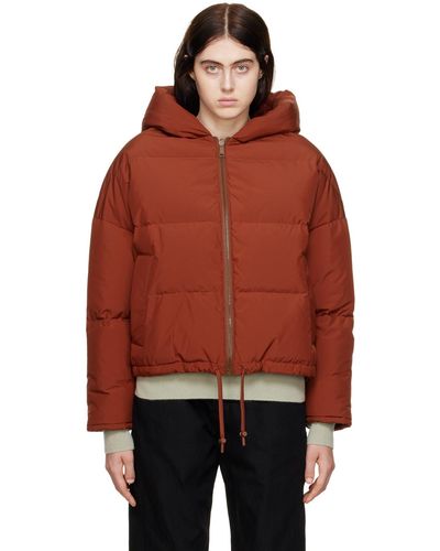 Yves Salomon Quilted Down Jacket - Red