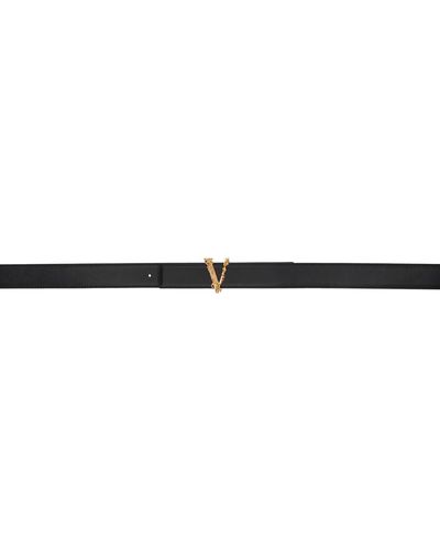 Versace Virtus レザーベルト - ブラック