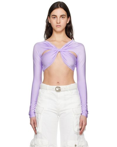 Coperni T-shirt à manches longues drapé mauve - Violet
