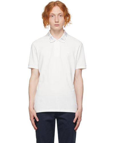 Lacoste ホワイト ロゴ ポロシャツ