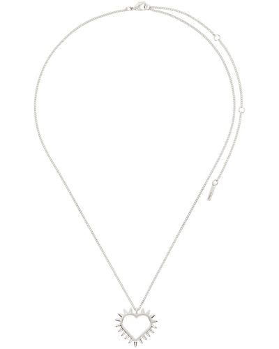 we11done Spike Heart Necklace - Metallic