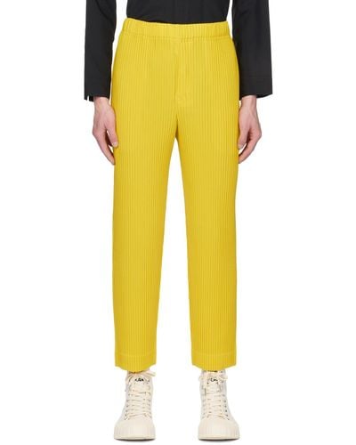 Homme Plissé Issey Miyake Homme Plissé Issey Miyake Yellow Monthly Colour March Trousers