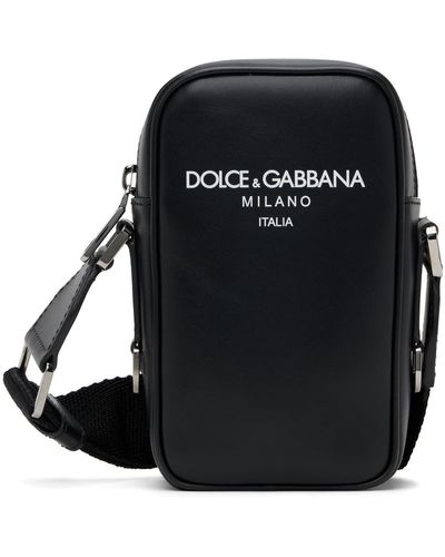 Dolce & Gabbana Sac messager noir à logo