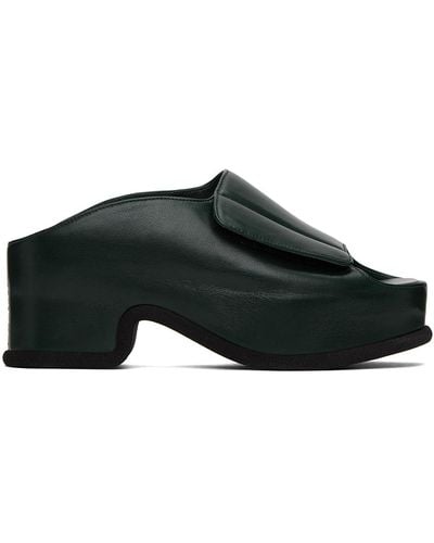 Dries Van Noten Green Block Heeled Sandals - Black