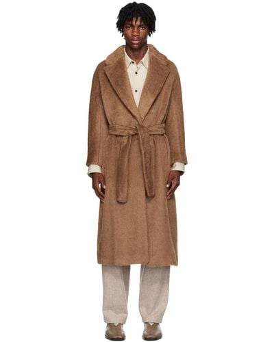 Max Mara Brown Oversized Coat - Black