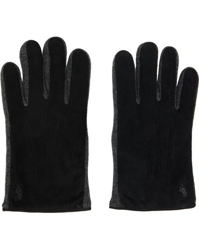 Polo Ralph Lauren Black Panelled Gloves