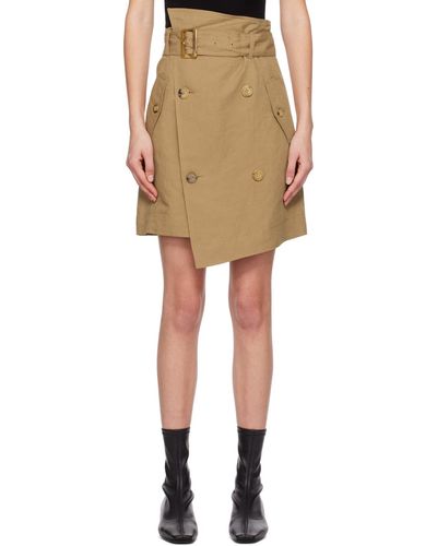 DRAE Mini-jupe de style trench brune - Noir