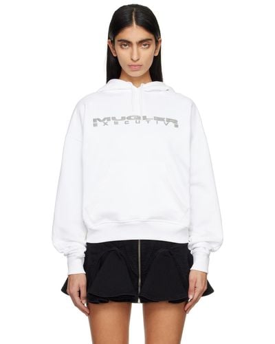 Mugler White Executive Hoodie