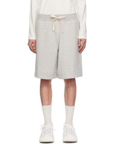 Jil Sander Grey Drawstring Shorts - Natural
