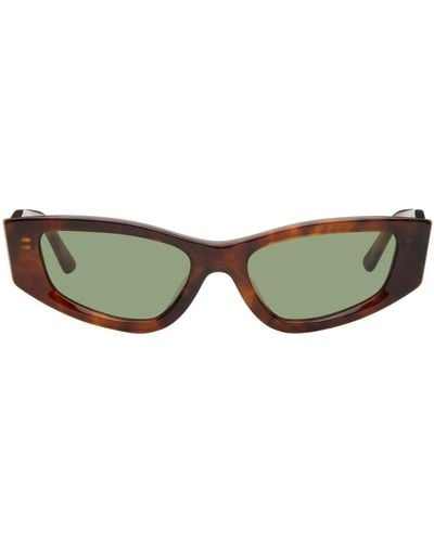 Eckhaus Latta Ssense Exclusive Tortoiseshell 'the Tilt' Sunglasses - Black