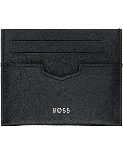 BOSS レザー カードケース - ブラック