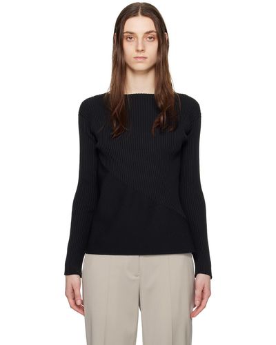 132 5. Issey Miyake Contrast Sweater - Black