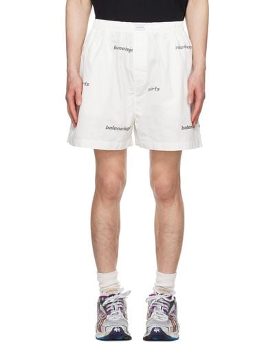 Balenciaga White Printed Shorts