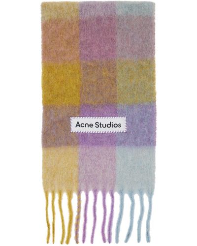 Acne Studios Purple & Yellow Check Scarf
