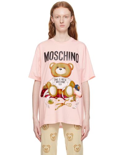 Moschino T-shirt rose à ourson - Multicolore