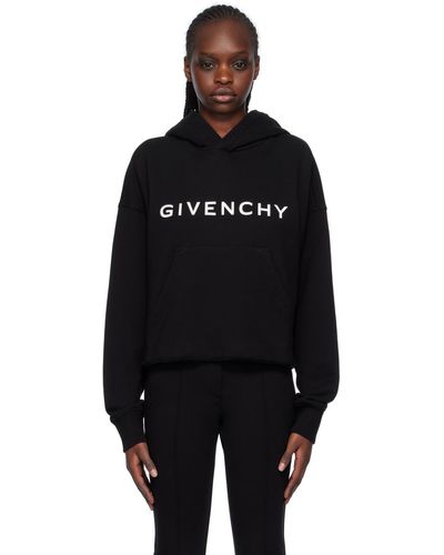 Givenchy Pull à capuche écourté noir