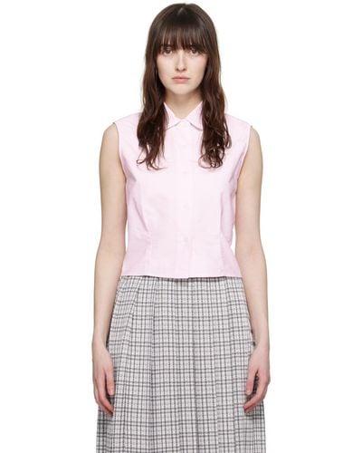 Thom Browne Pink Sleeveless Blouse - Multicolour