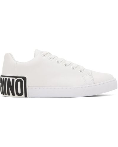 Moschino White Maxi Logo Sneakers - Black