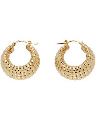 JW Anderson Gold Bubble Hoop Earrings - Black