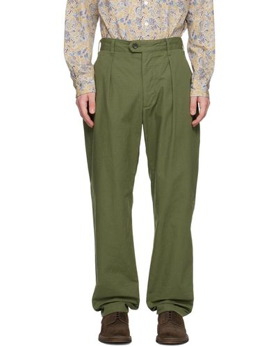 Engineered Garments Khaki Carlyle Pants - Green