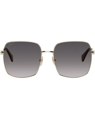 Cartier Gold Signature C De Sunglasses - Black