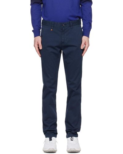 BOSS Pantalon ajusté bleu marine