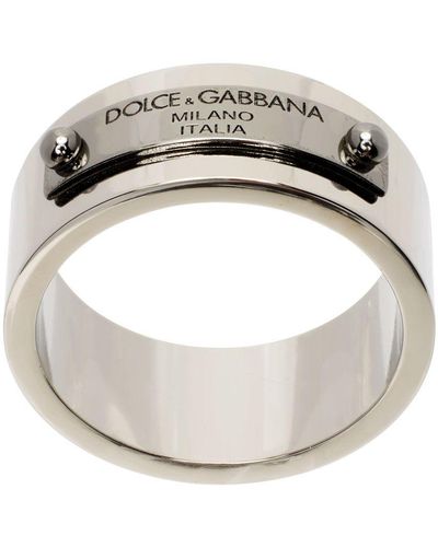 Dolce & Gabbana Dolce&gabbana Silver Logo Band Ring - Metallic